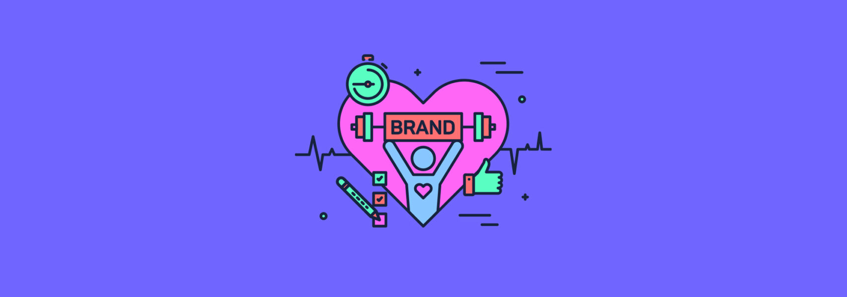 Pink heart with 'brand' - symbolizing love for your brand. Hire Viabrand's branding expert for top-notch marketing. Contact us now!