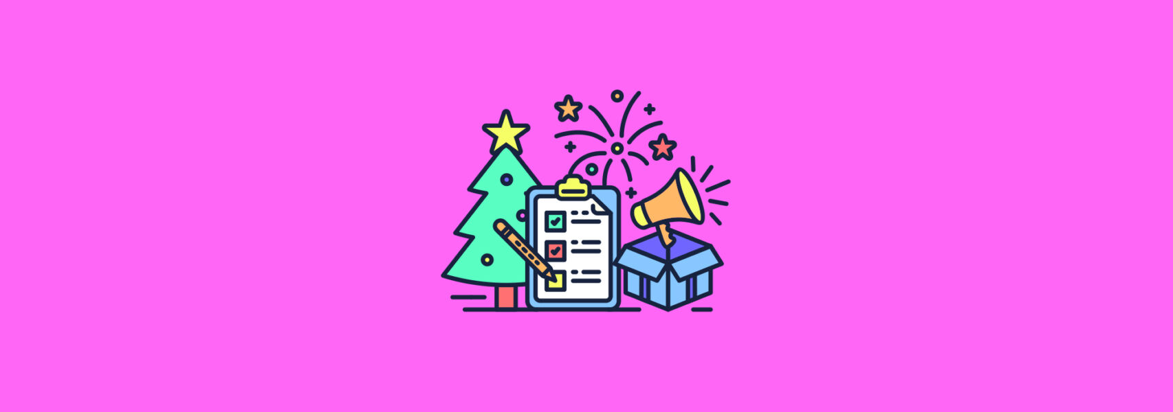 A pink background with a bottle of wine and a tree. Read our guide to strengthen your holiday marketing strategy for leads and brand awareness.